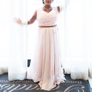 Elegant detailed blush pink saree